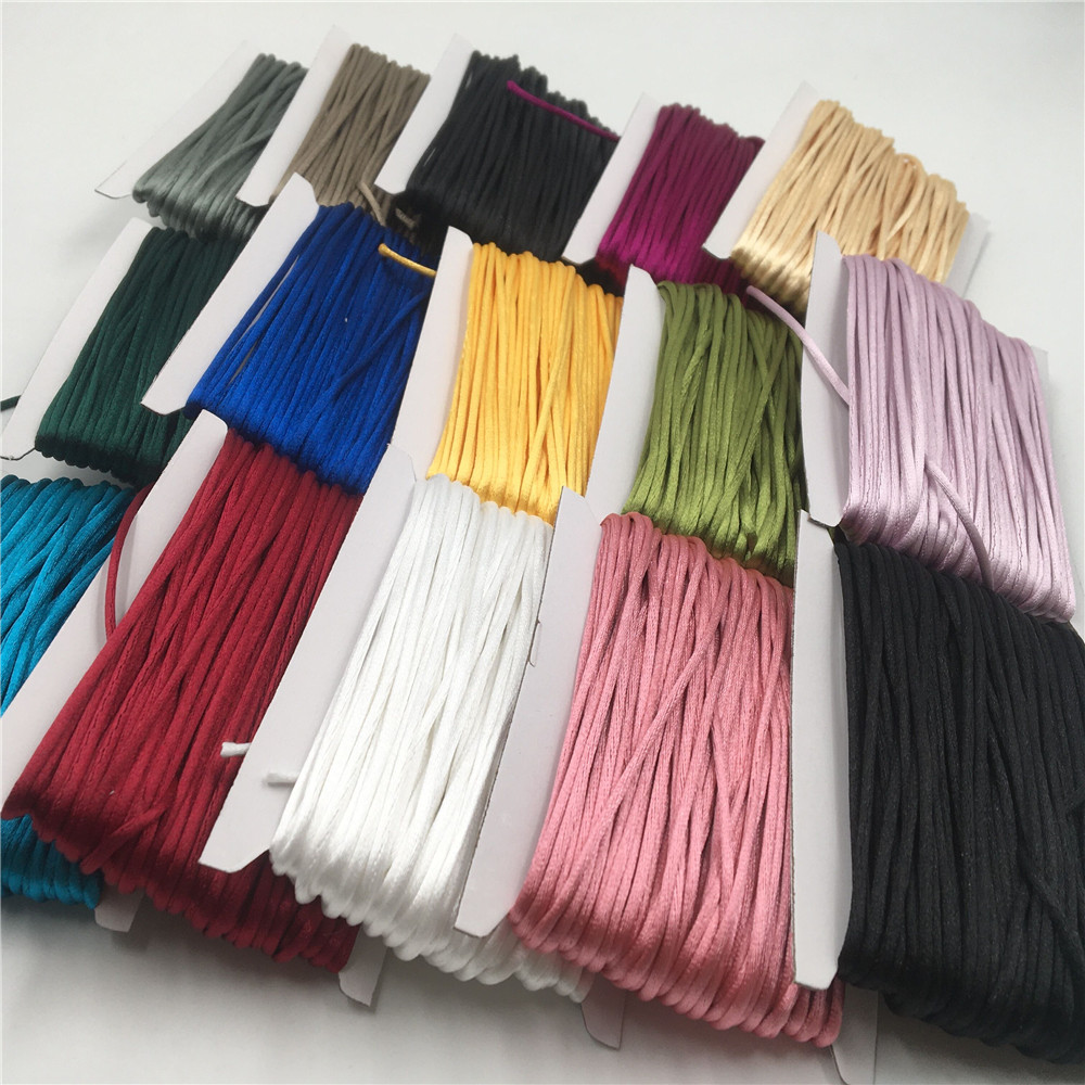 Ribbon Wired Satin - 2mm Braided Macrame Silk Macrame Cord