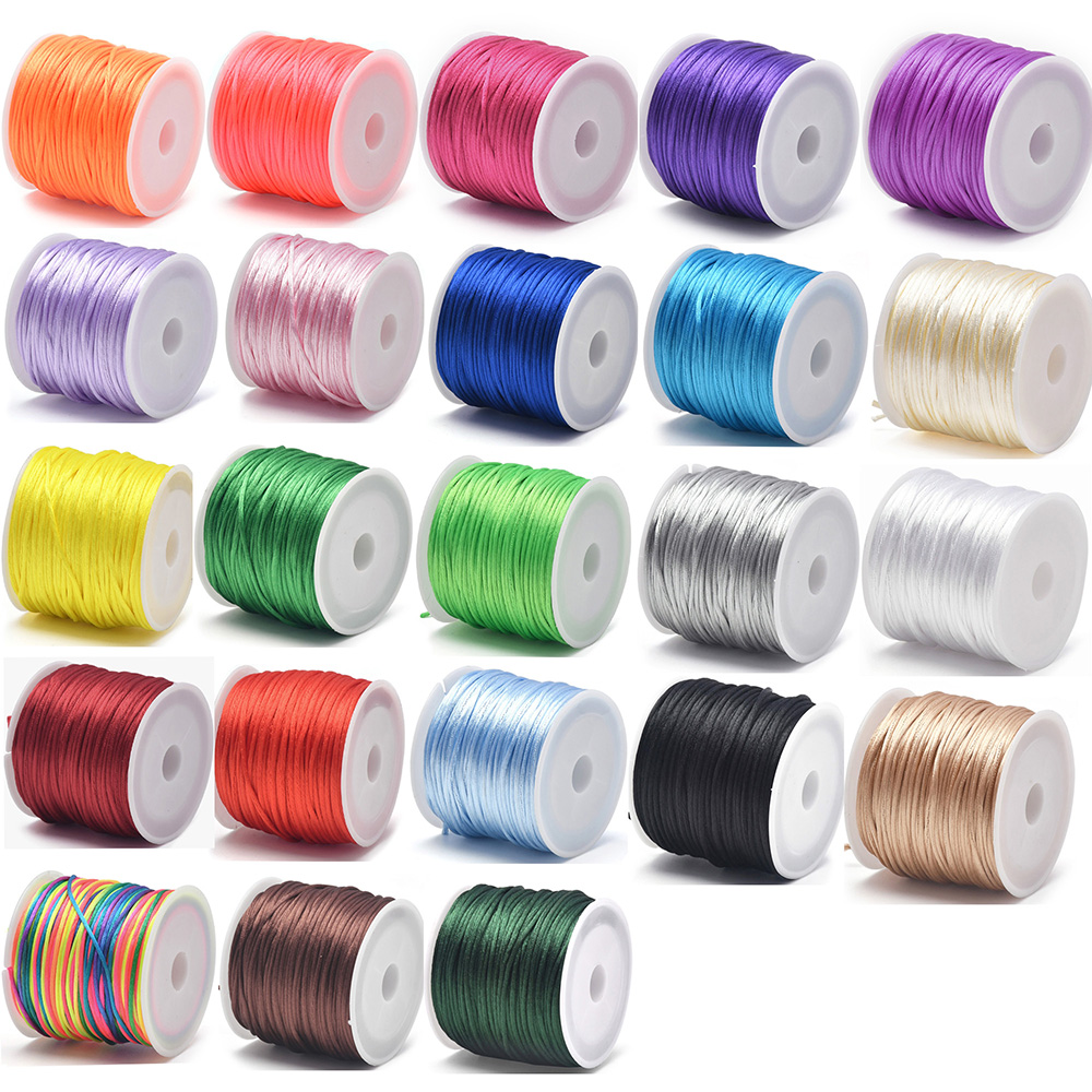 Ribbon Wired Satin - 1.5mm Crafts Satin Rattail Cord String
