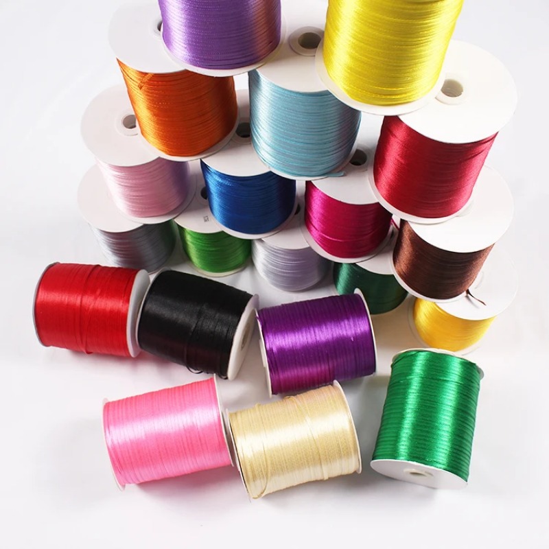 Ribbon Wired Satin - (10 Meters/lot) 1/8'(3mm) Single Face Black