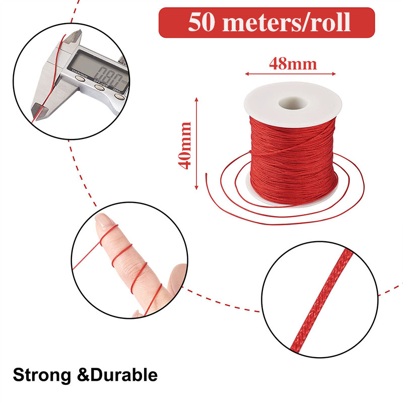 50M/roll 0.8mm Nylon Thread Co - Ribbon Wired Satin recension och pris