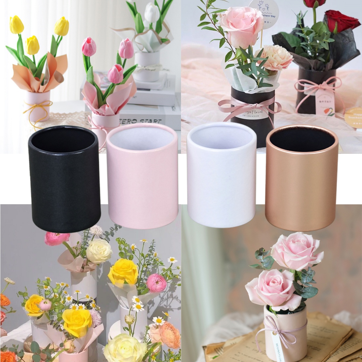 4pcs Mini Round Flower Box Gif - Florist Supply Paper recension och pris