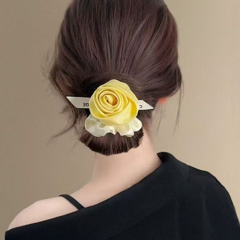 Satin Rose Flower Hair Scrunch - Ribbon Wired Satin recension och pris