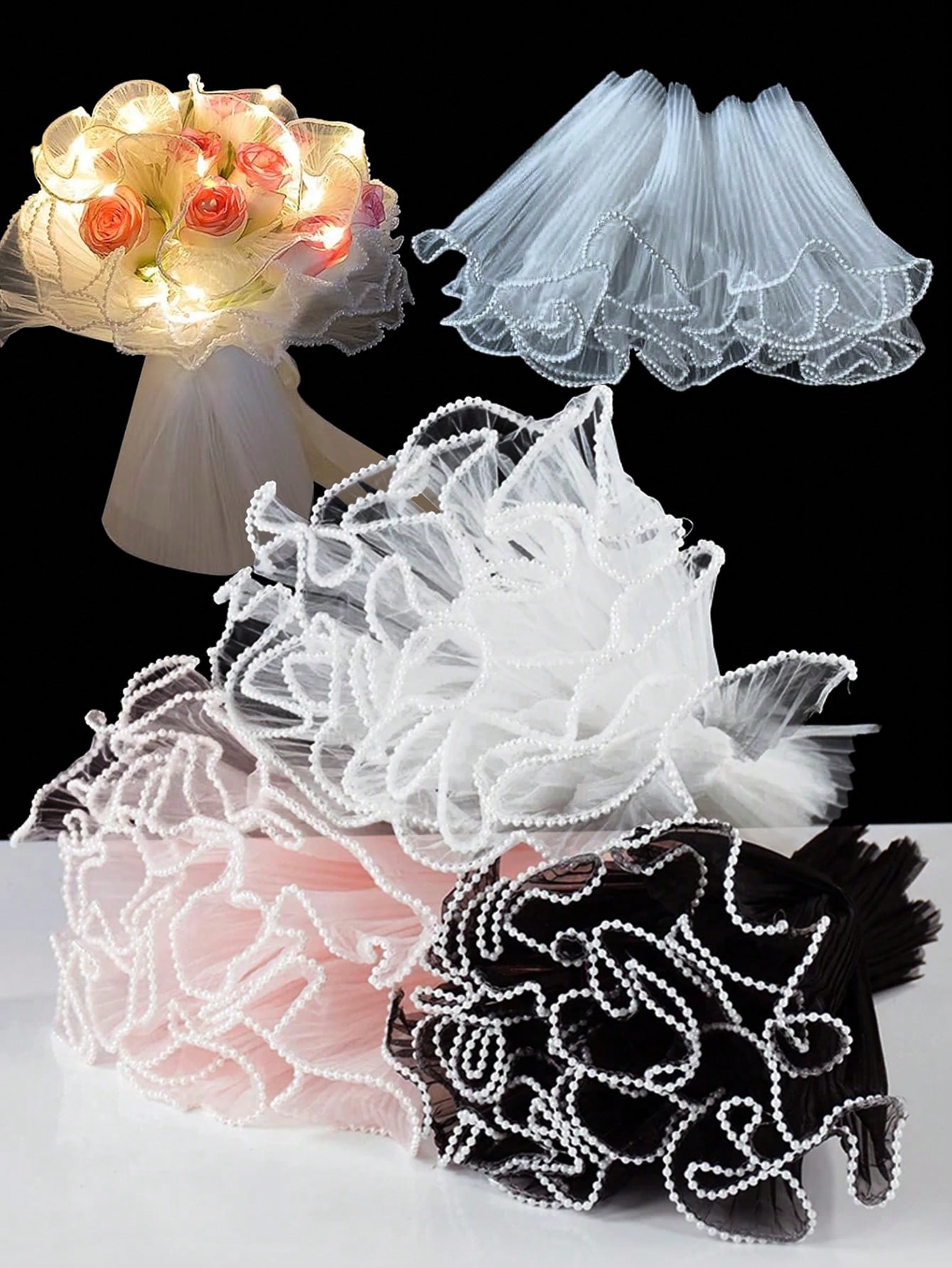 4Yards Faux Pearl Edge Flower  - Florist Supply Paper recension och pris