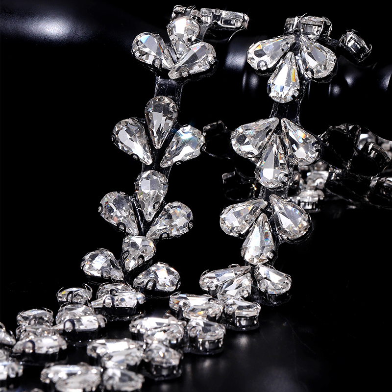 1Yard Crystal Rhinestone Borde - Ribbon Wired Satin recension och pris